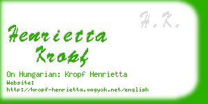 henrietta kropf business card